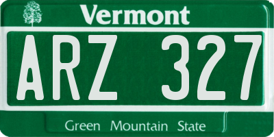 VT license plate ARZ327