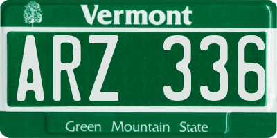 VT license plate ARZ336