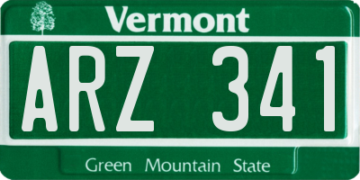 VT license plate ARZ341
