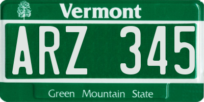 VT license plate ARZ345