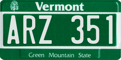 VT license plate ARZ351