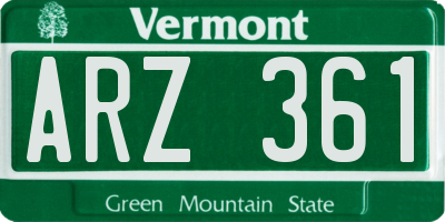 VT license plate ARZ361