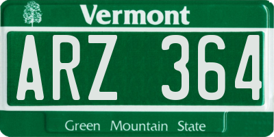 VT license plate ARZ364