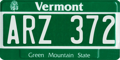 VT license plate ARZ372