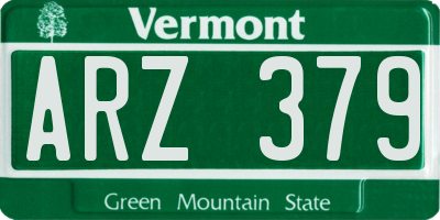 VT license plate ARZ379