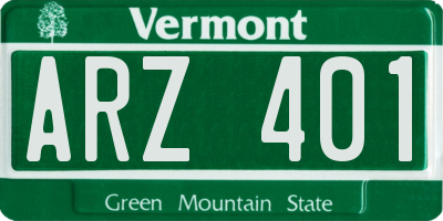 VT license plate ARZ401