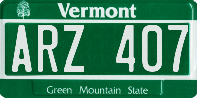 VT license plate ARZ407