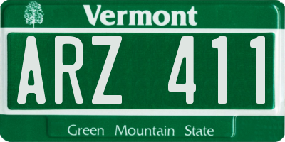 VT license plate ARZ411