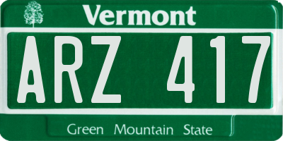 VT license plate ARZ417