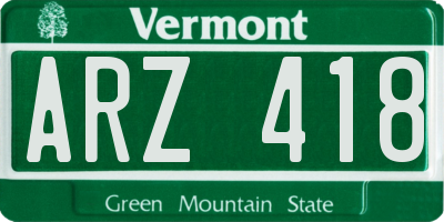 VT license plate ARZ418