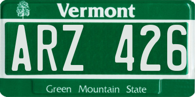 VT license plate ARZ426