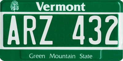 VT license plate ARZ432