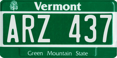 VT license plate ARZ437