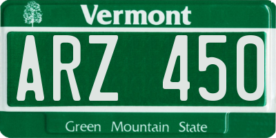 VT license plate ARZ450