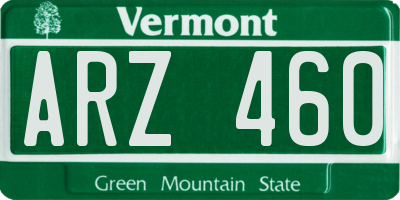 VT license plate ARZ460