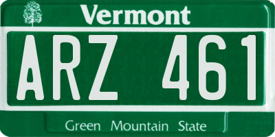 VT license plate ARZ461
