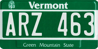 VT license plate ARZ463