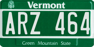 VT license plate ARZ464