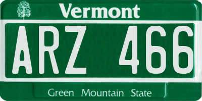VT license plate ARZ466