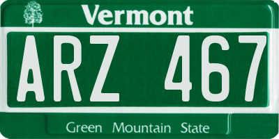 VT license plate ARZ467