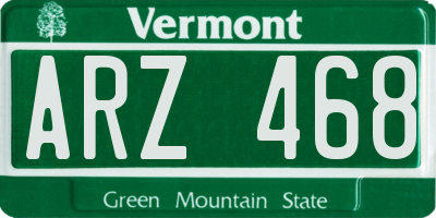 VT license plate ARZ468