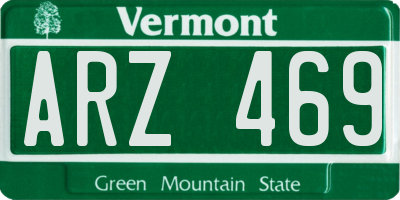 VT license plate ARZ469