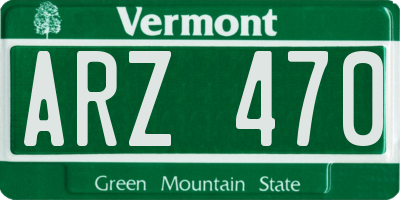 VT license plate ARZ470