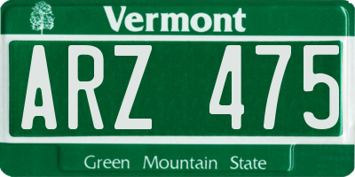 VT license plate ARZ475