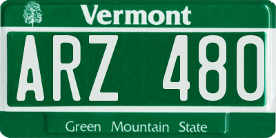 VT license plate ARZ480