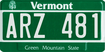 VT license plate ARZ481