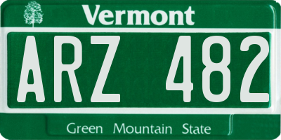 VT license plate ARZ482