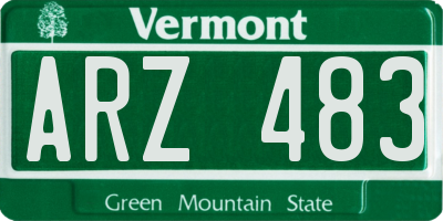 VT license plate ARZ483