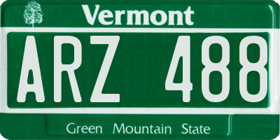 VT license plate ARZ488