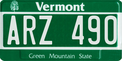 VT license plate ARZ490