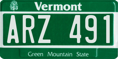 VT license plate ARZ491