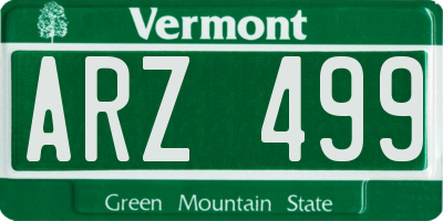VT license plate ARZ499