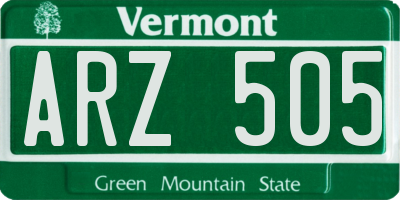 VT license plate ARZ505