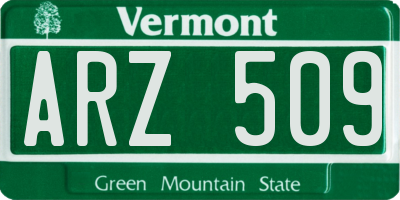 VT license plate ARZ509