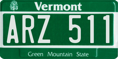 VT license plate ARZ511