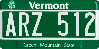 VT license plate ARZ512