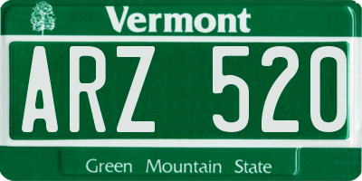 VT license plate ARZ520
