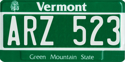 VT license plate ARZ523