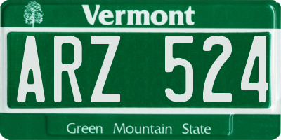 VT license plate ARZ524