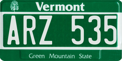 VT license plate ARZ535