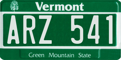 VT license plate ARZ541