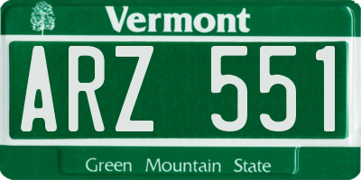 VT license plate ARZ551
