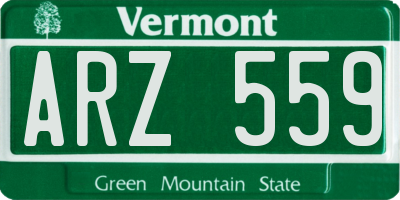 VT license plate ARZ559