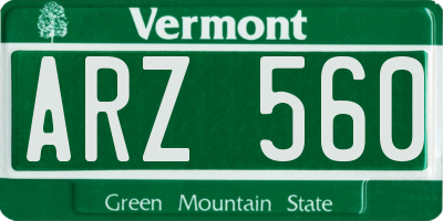 VT license plate ARZ560