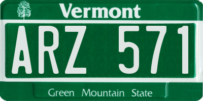 VT license plate ARZ571