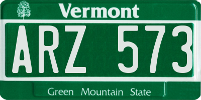 VT license plate ARZ573